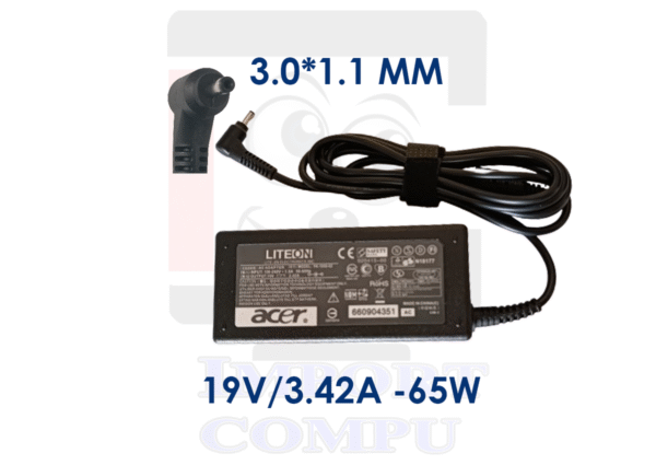 ACER-19V-3.42-PUNTA-FINA.png CARGADOR ACER 65W DE 19V A 3.42A con conector 3.0mm*1.1mm (punta fina)