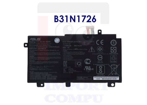 BATERIA LAPTOP ASUS B31N1726 INTERNA
