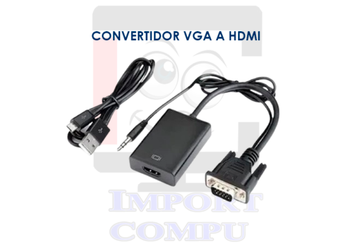 ADAPTADOR CONVERTIDOR ENTRADA VGA A HDMI CON AUDIO