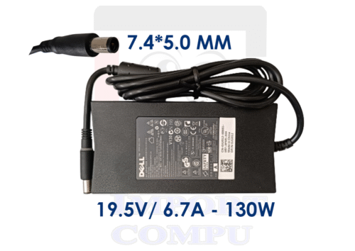 DELL-19.5V-6.7A-PUNTA-DE-AGUJA.png CARGADOR DELL 130W DE 19.5V A 6.7A con conector redondo 7.4mm*5.0mm ( pin central/ punta aguja)