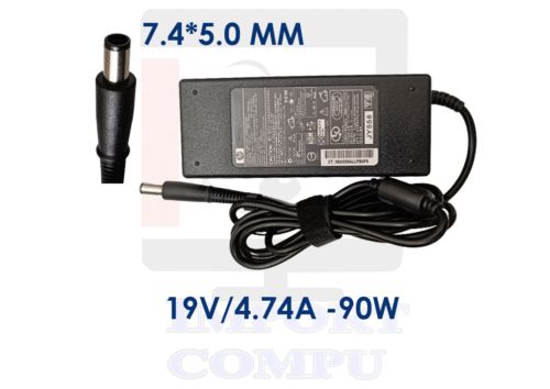 CARGADOR HP 90W DE 19V A 4.74A con conector redondo 7.4mm*5.0mm ( con pin central/ punta aguja)