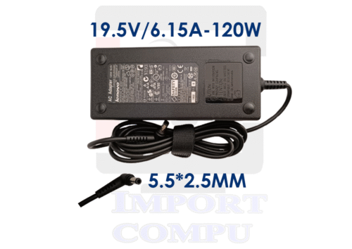 CARGADOR LENOVO DE 19.5V A 6.15A 120W con conector redondo 5.5mm*2.5mm