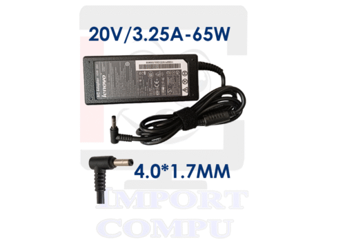 LENOVO-20V-3.25A-PUNTA-FINA.png CARGADOR LENOVO 65W DE 20V A 3.25A con conector 4.0mm*1.7mm