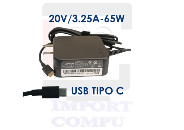 LENOVO-TIPO-C-65W.png CARGADOR LENOVO DE 65W con conector USB Tipo C ORG