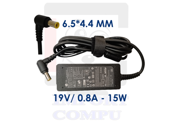 LG-19V-0.8A.png CARGADOR LG 15W DE 19V A 0.8A conector 6.5mm*4.4mm ( con pin central)
