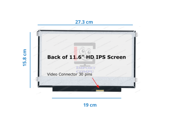PANTALLA SLIM 11.6" HD 30 PINES CON BRAKETS SUJETADORES LATERALES